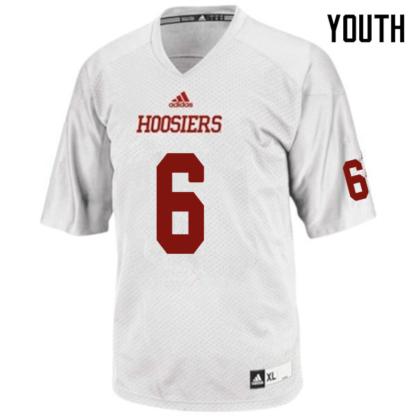 Youth #6 James Head Jr. Indiana Hoosiers College Football Jerseys Sale-White